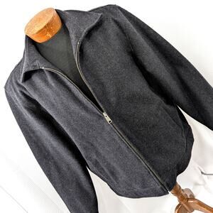 OLD NAVY! GORGEOUS FINE WOOL BLEND CHARCOAL GRAY TAILORED JACKET, COAT! SZ L